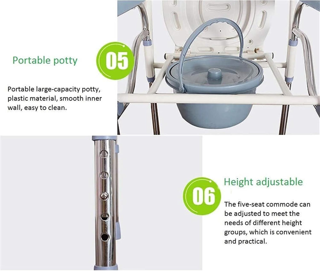 Commode Chair,Toilet Chair Toilet Seat Riser with Handles - Folding Bedside Commode Chair for Handicapped - Medical Handicap Bathroom Safety Chair