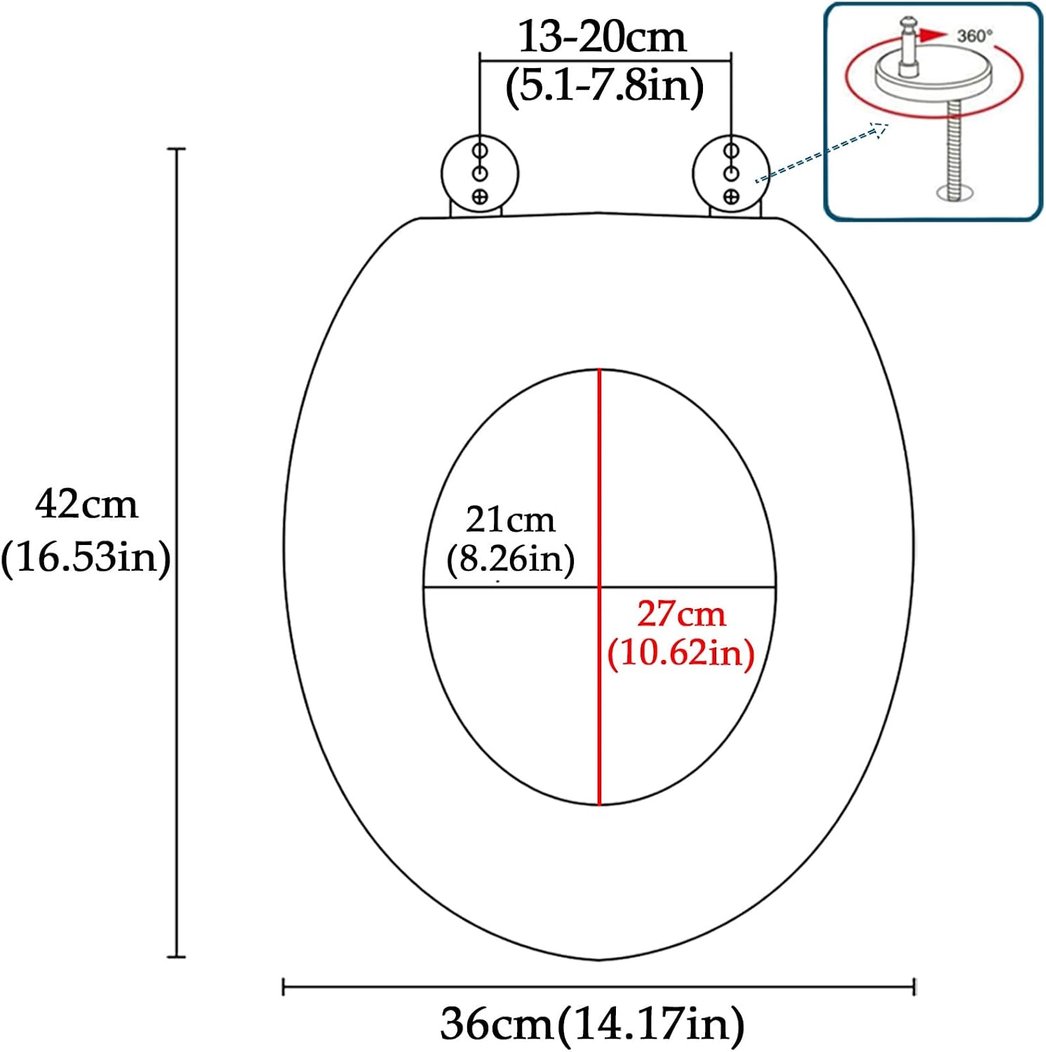 Toilet Seat Glitter Toilet Seat with Soft Close Quick Release for Easy Clean, Oval Loo Seat with 360 Degree Adjustable Stainless Steel Hinge(Silver)