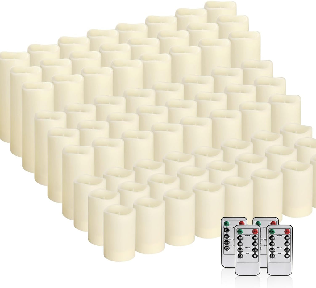 72-Pack LED Flameless Candles with Remote Control - Perfect for Home, Parties, and Special Occasions - Create a Magical Ambiance Effortlessly(Three Sizes)