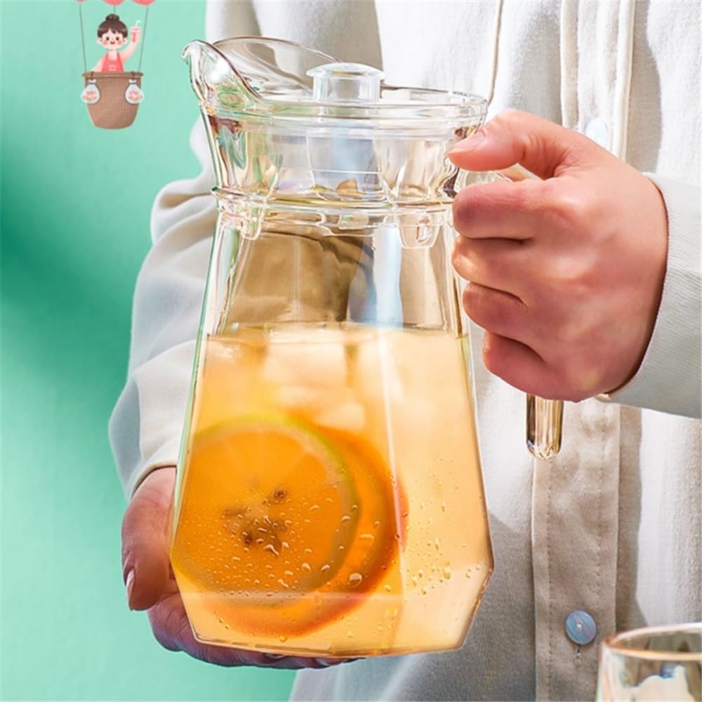 Beverage Serveware 1800ml Glass Cold Water Pitcher Large Capacity Teapot Household High Temperature Resistant Duckbill Water Kettle Water Carafe