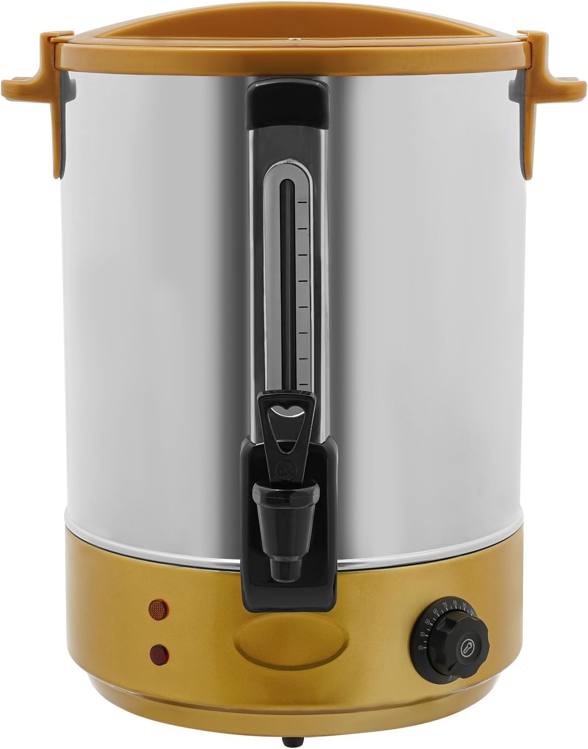100-Cup Commercial Grade Stainless Steel Percolate Coffee Maker Hot Water Urn for Catering, Hot Water Dispenser 5 Gallons, Large Capacity Heated Beverage Dispenser for Party, Event, Camping, 19L, Gold