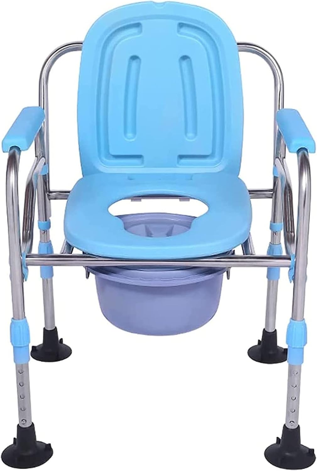 Shower Stool Bath Chair Toilet Seat Heavy Duty Drop Arm Bariatric Commode Homecare Toilet Chair with Arms and Bathroom Safety Frame for Elderly,Adults Adjustable Seat Height Easy T