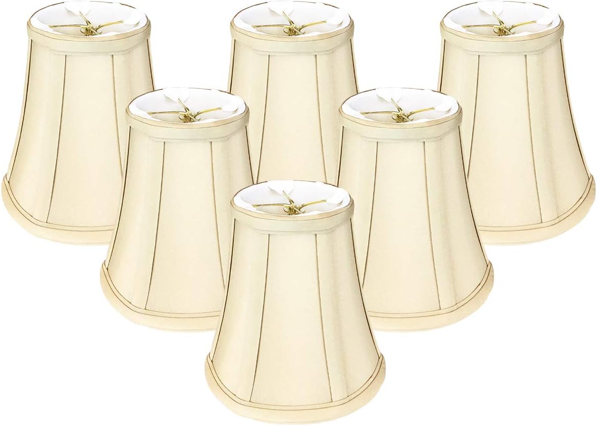Royal Designs, Inc. BSO-704FC-6BG-6 True Bell Basic Lamp Shade with Flame Clip, 3.5 x 6 x 6.25, Beige, 6-Pack
