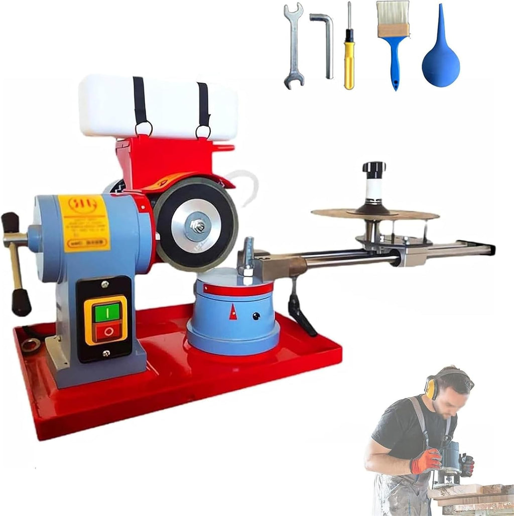 Circular Saw Blade Sharpener, 550W Multi-Tool Sharpening Machine for Carbide Tips, Dry Wet Polishing Machine Water Injection Woodworking Saw Blade Sharpener