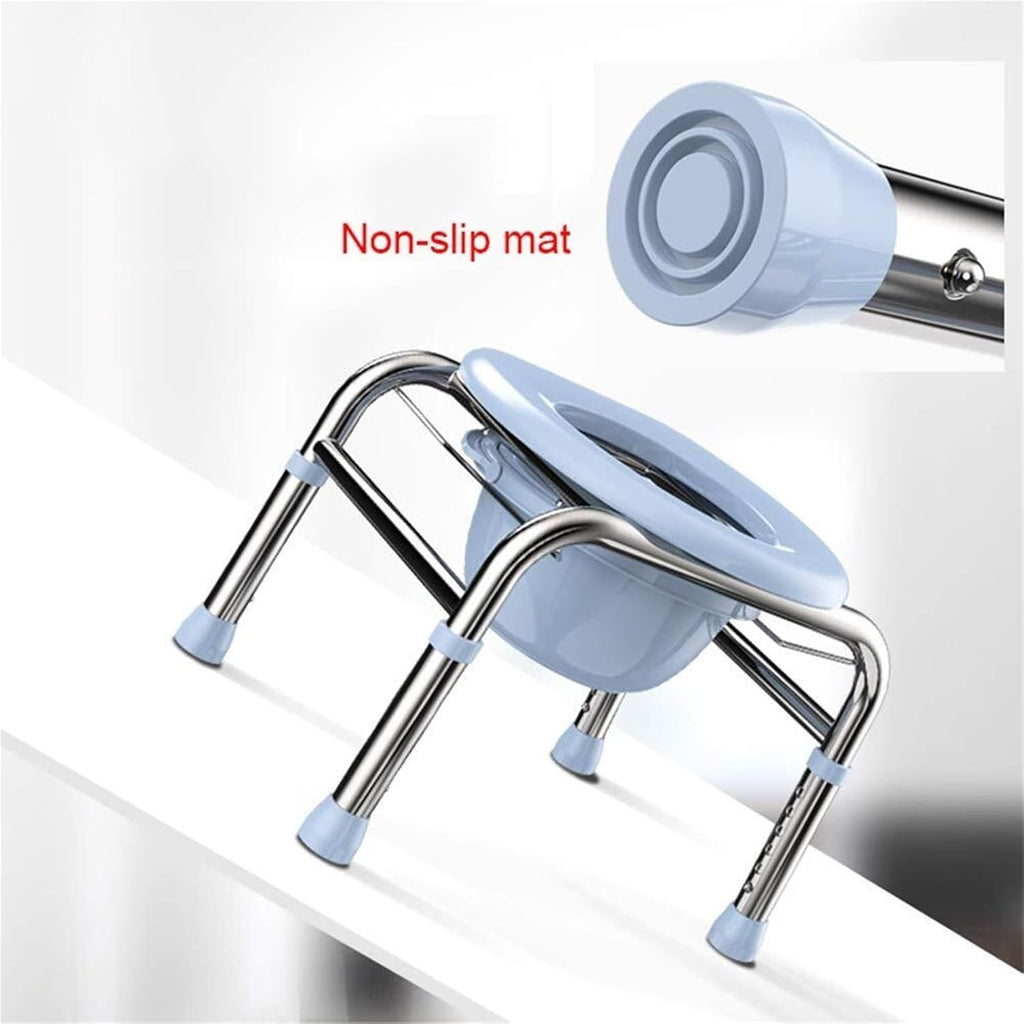 Toilet Chair Bedside Commode Chair - Heavy Duty Steel, Adult Handicap Chair, Portable Toilet Seat with Bucket