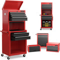 Goplus 6 Drawers Tool Chest, Rolling Metal Tool Box with Universal Wheels, Protective Liner, Detachable Top Toolbox, Auto Lock, 3-in-1 Large Tool Cabinet for Garage Shop Auto Repair