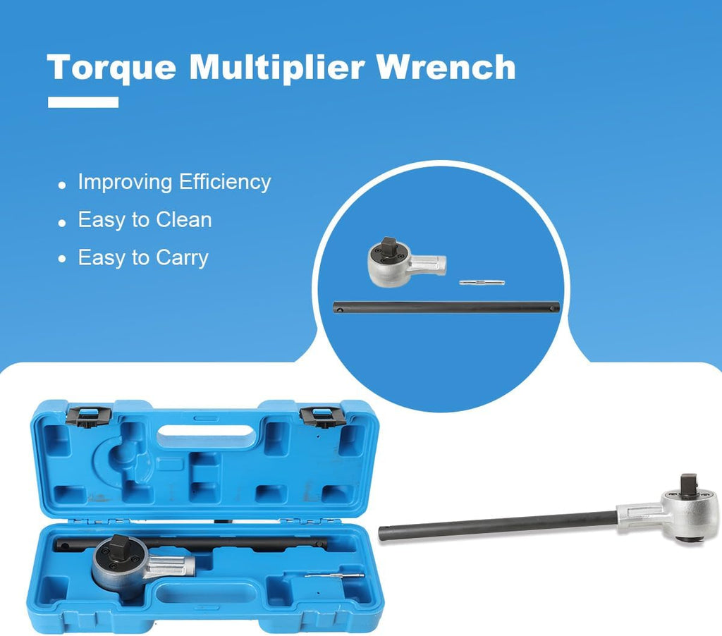 Torque Multiplier 1100FT-LB Heavy Duty Torque Multiplier Wrench Set 1/2-Inch Female Input and 3/4 Inch Male Output, With Cr-Mo Drive Head Detachable Handle Case
