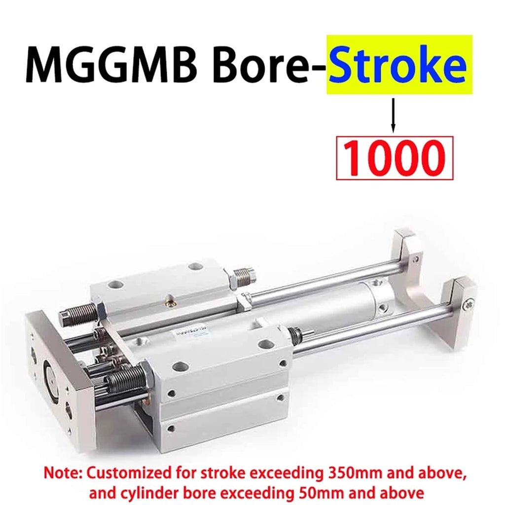 1pcs Three-axis Three Bar Pneumatic Cylinder with Guide Rod Bore 20/25/32/40/50/63 Long Stroke 75 100 150 200 300-1000mm(1000mm,Bore 63)