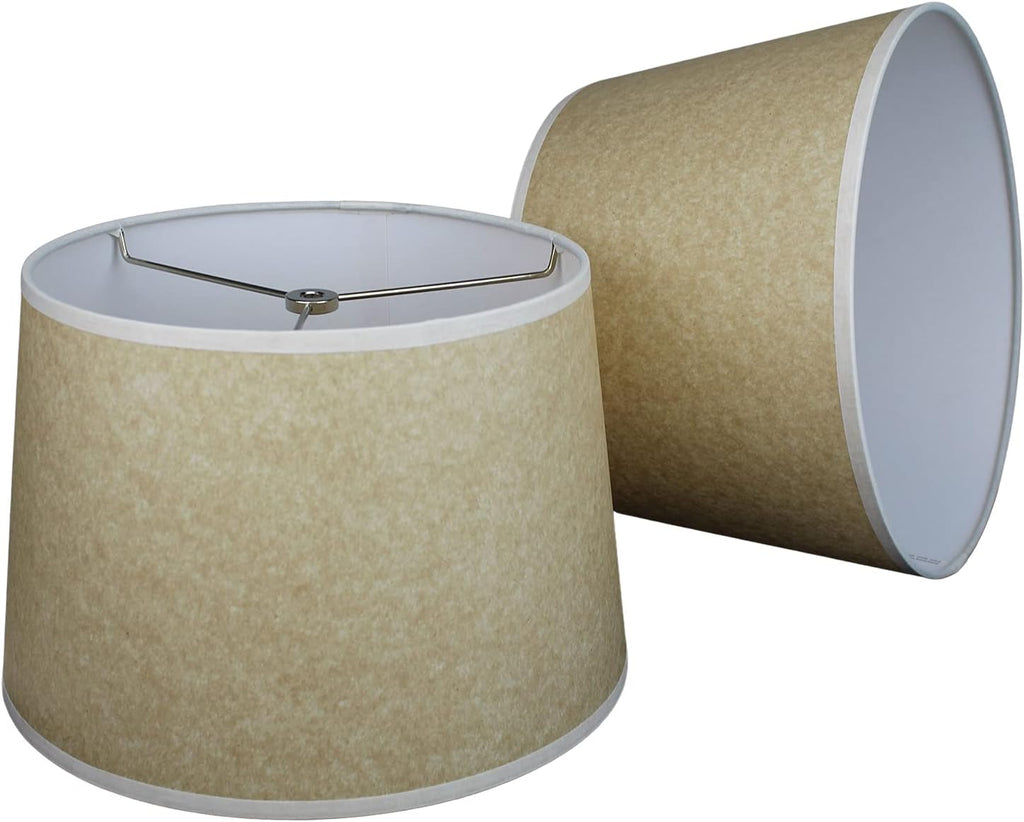 FenchelShades.com Set of 2 Lampshades 10' Top Diameter x 12' Bottom Diameter x 8' Slant Height with Washer (Spider) Attachment. Attaches to Lamps with an existing Harp (not included) (Onion Natural)