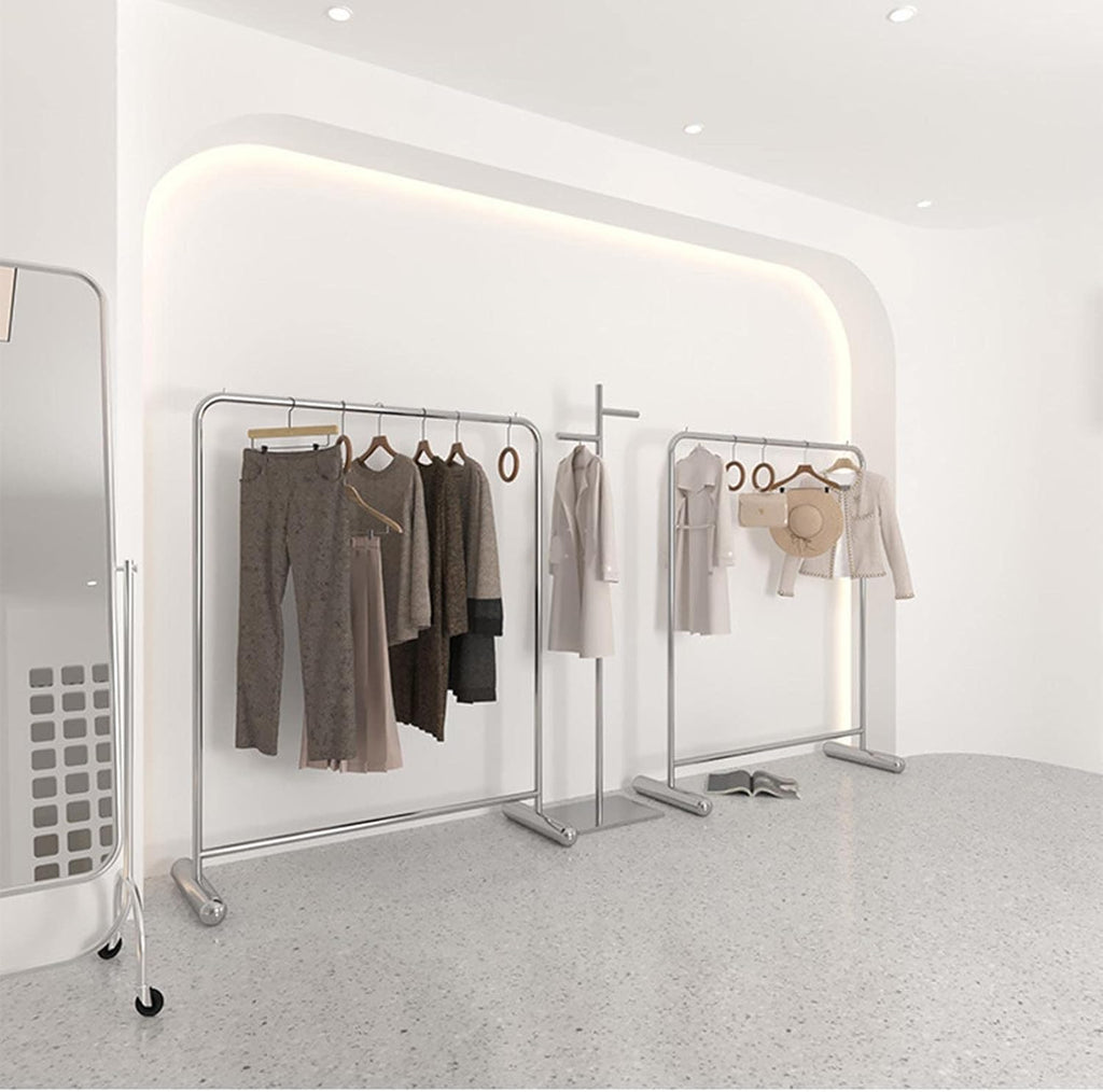 Industrial Plumbing Garment Rack Clothes Rails,Commercial Boutique Clothing Store Clothes Display Rack Heavy Duty Hanger,Multipurpose Clothes Rail Retail Store (L150*40 * 130cm)