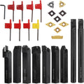 YFCDZVBH 9pcs Lathe Boring Bar Turning Tool Holder Set with Carbide Inserts CNC 16mm Shank Cutting Tool Holder
