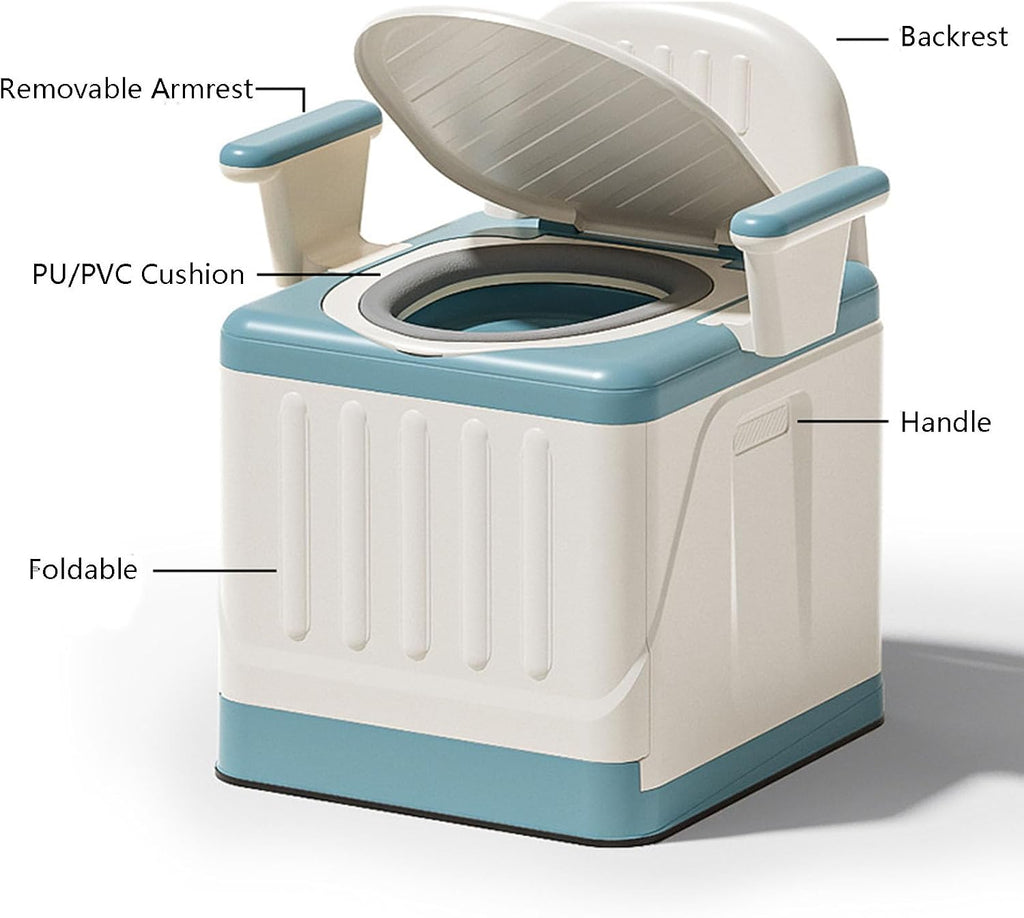 Raised Toilet Seat with Handles, Elevated Handicap Toilet Seat Riser for Seniors with Soft Padded, Height Adjustable, Stand Alone Toilet Safety Frame, Fit Any Toilet, PP Material