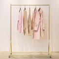 Garment Rack, Retail Display Clothing Rack, Heavy Duty Detachable Clothes Rail, Modern Simple Heavy Duty Metal Rolling Garment Rack With Wheel (80X135Cm)