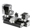 ZHRUI Electroplated all Metal Mini Miniature Didactical Metal Lathe 50mm Center 36W 20000RPM for Processing Aluminum,Wood, Plastic Materials (Heighten Style)