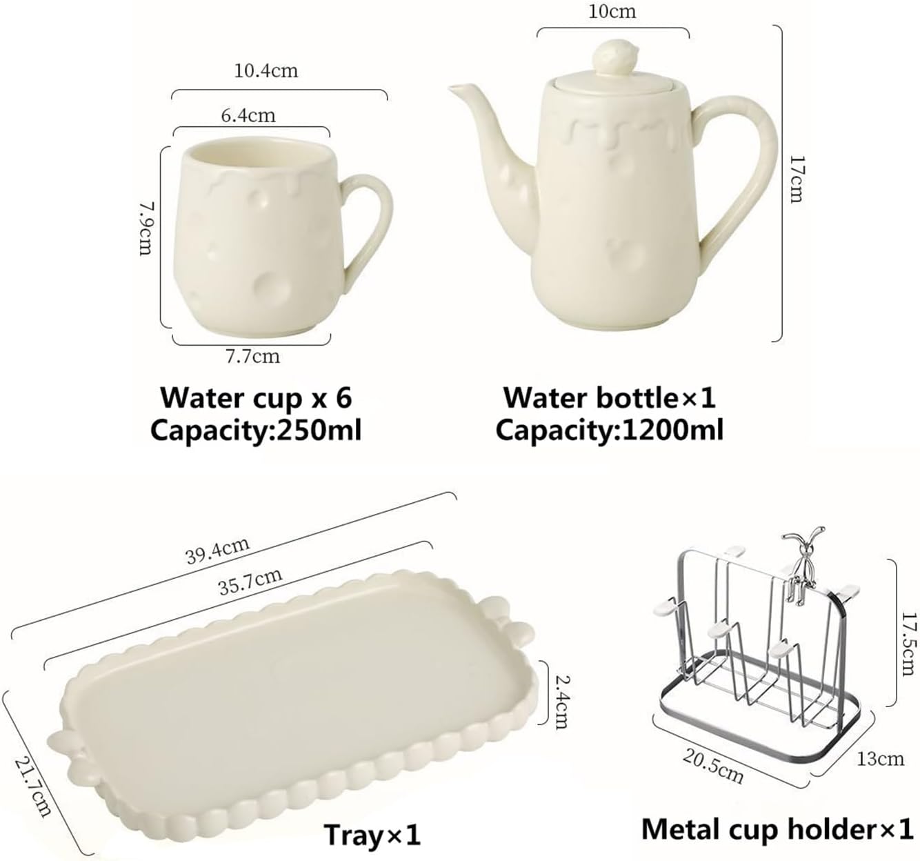 Beverage Serveware Housewarming gift cup kettle set family cold water cup home living room coffee table cup tea cup set with cup holder Water Carafe