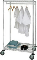 Quantum Storage Systems, Mobile Garment Rack, Mgr-3, No. Of Shelves: 2, Dimensions W X L X H: 24 X 60 X 69, Ship Weight: 77, Wrcgr-63-2460