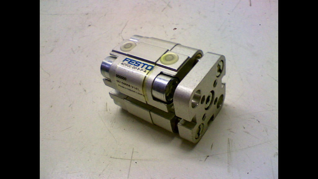 FESTO ADVUL-20-5-P-A (156858), 1-10 BAR OPERATING PRESSURE, 20 MM BORE, 5 MM STROKE, COMPACT, DOUBLE-ACTING, ELASTIC CUSHIONING RINGS/PADS AT BOTH ENDS, M5 PNEUMATIC CONNECTION, PNEUMATIC CYLINDER, SE