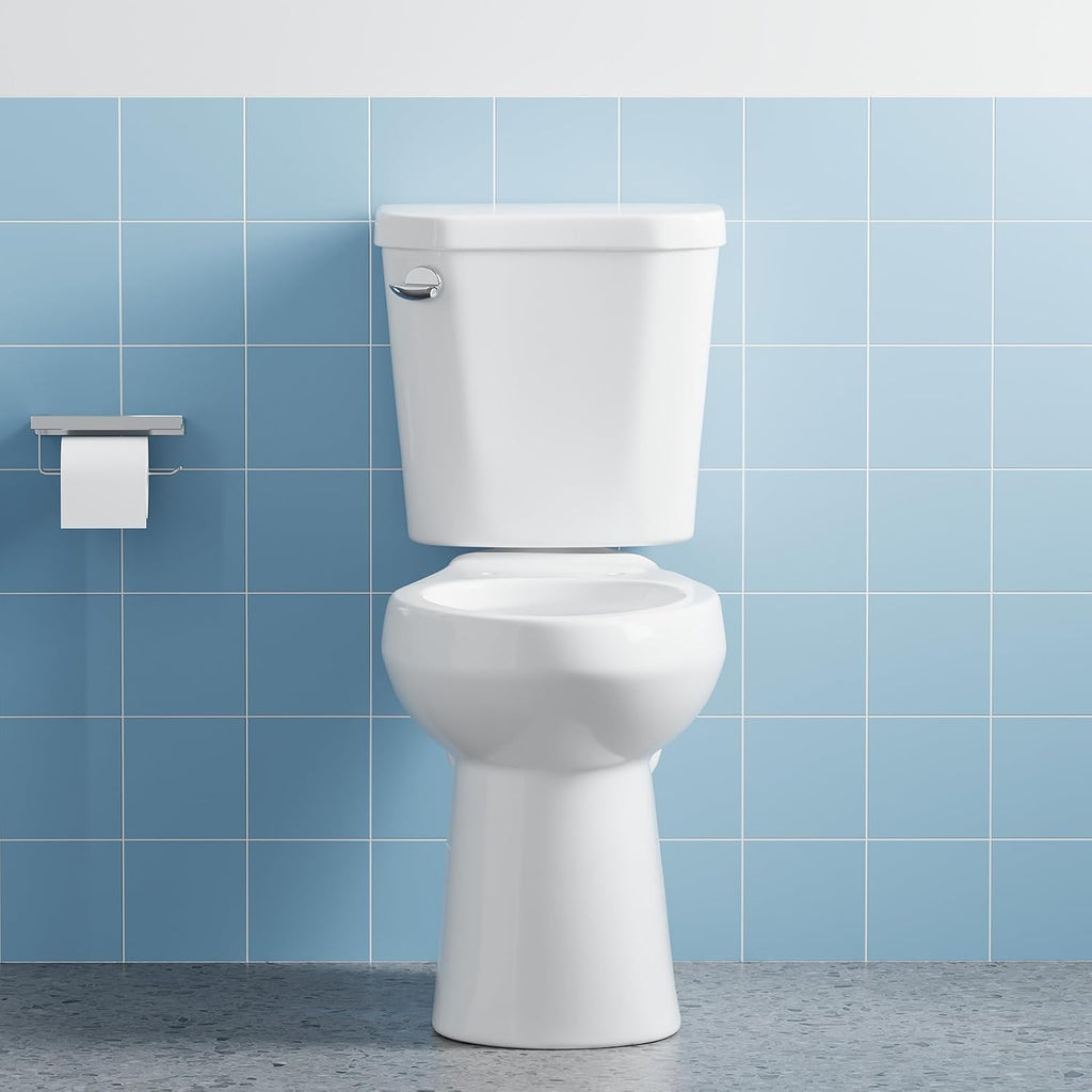 Comfort Height 19' Elongated Toilet Bowl Only – Single Side Handle, Upgraded Power Flush, Includes Internal Water-Saving Mechanism, No Seat – Designed for Bathroom Renovation or Back Pain Relief