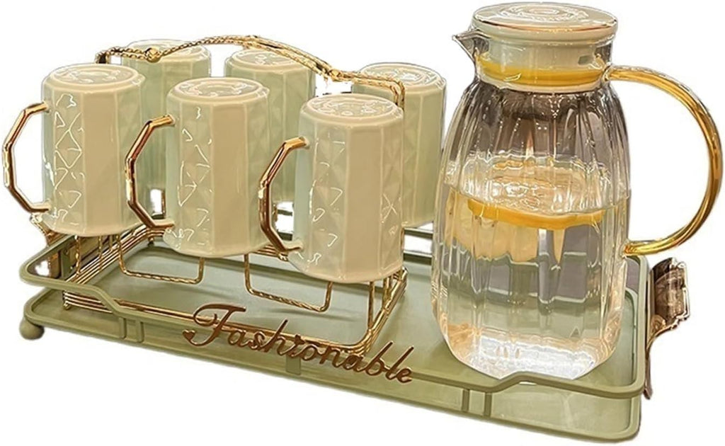 Beverage Serveware Cold kettle glass high temperature resistant cold kettle large capacity home living room cold water cup set Water Carafe