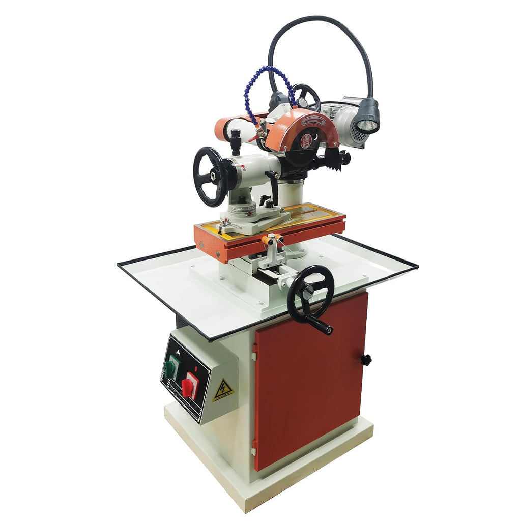 220V 4-in-1 Multi-Tool Sharpener with Speed Control, 370W Power & 150mm Grinding Wheel for Sharpening Saw Blades (Ø90-630mm), Router Bits, Planer Knives & Carbide Blades 3500RPM