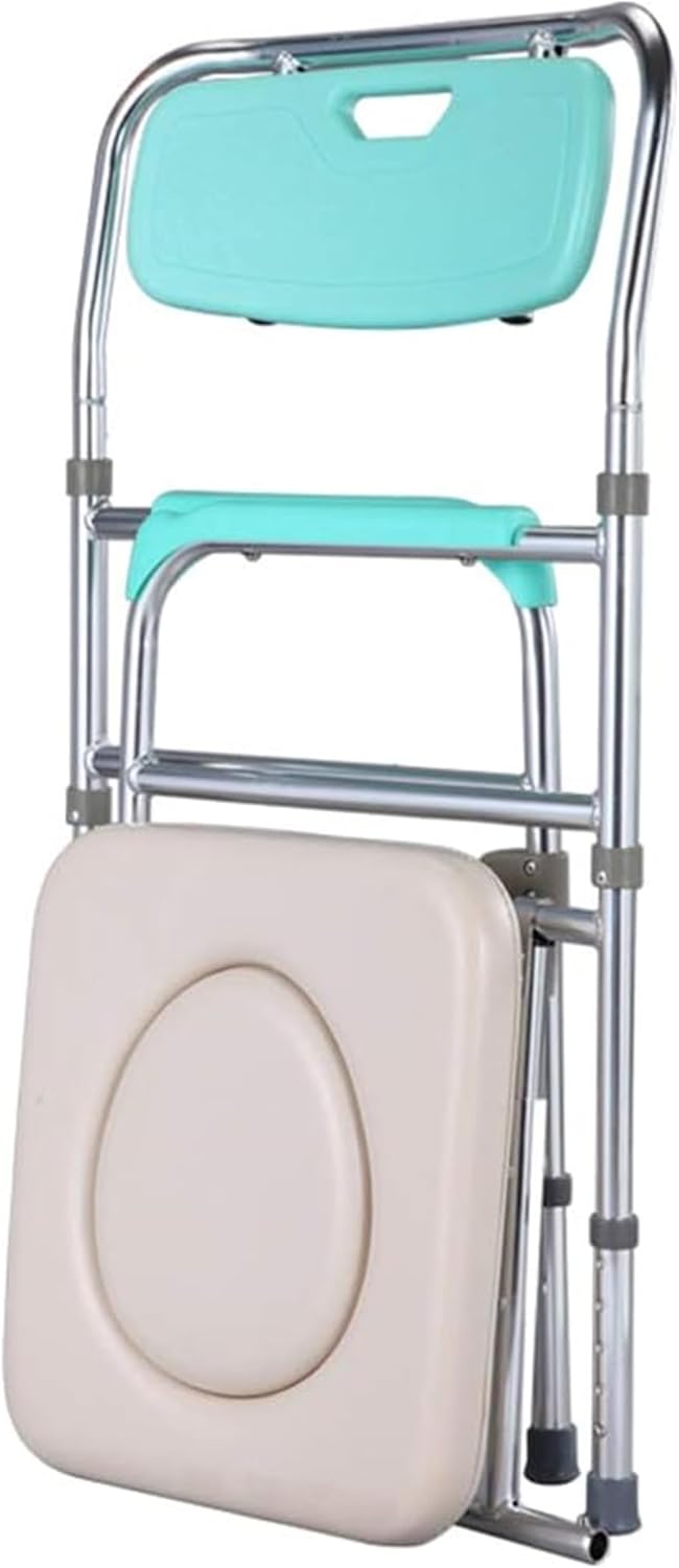 Toilet Chair Homecare Folding Chair Bariatric Toilet Seat Lightweight Shower Bench with Ultra-Premium Padded Splash Guard/Bucket/Lid Bathroom Safety