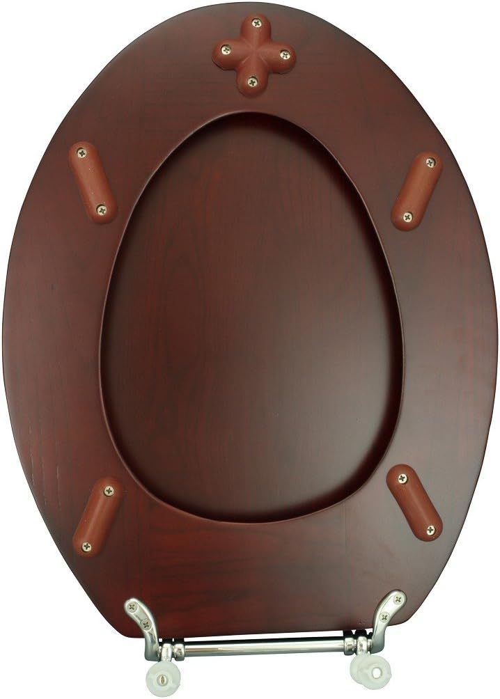Renovators Supply Manufacturing Wooden Toilet Seat Elongated Toilet Seats For Standard Toilets, Cherry Finish Wooden Toilet Seat Pack Of 2