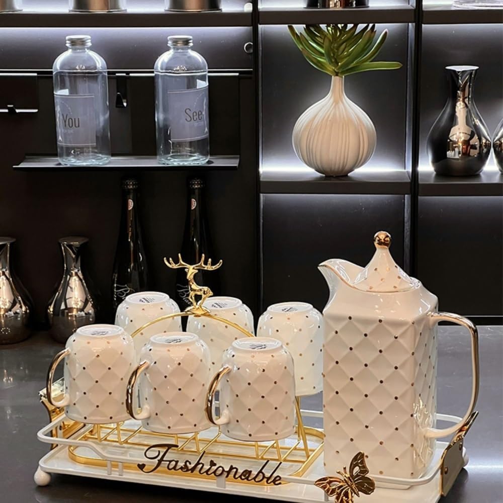 Beverage Serveware Water Cup Set for Home Living Room Guests Drinking Water Cup Water Utensils Water Kettle Tea Cup Tea Set Water Carafe