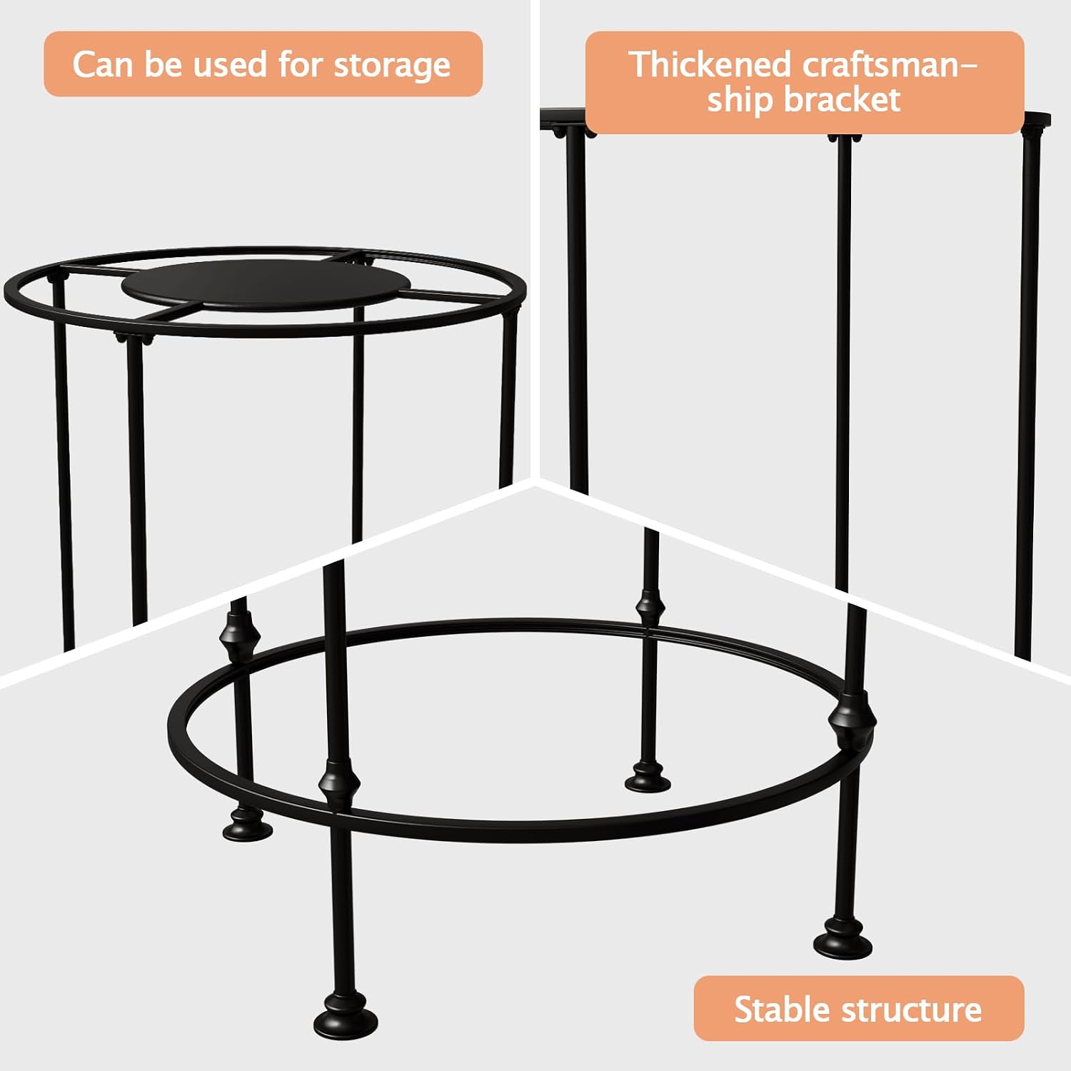 Round Garment Rack,Freestanding Round Clothing Rack,Iron Clothes Hanging Rack with Topper,Metal Clothing Rack for Shopping Malls Retail Boutique Display Laundry Rooms Bedroom (Black)