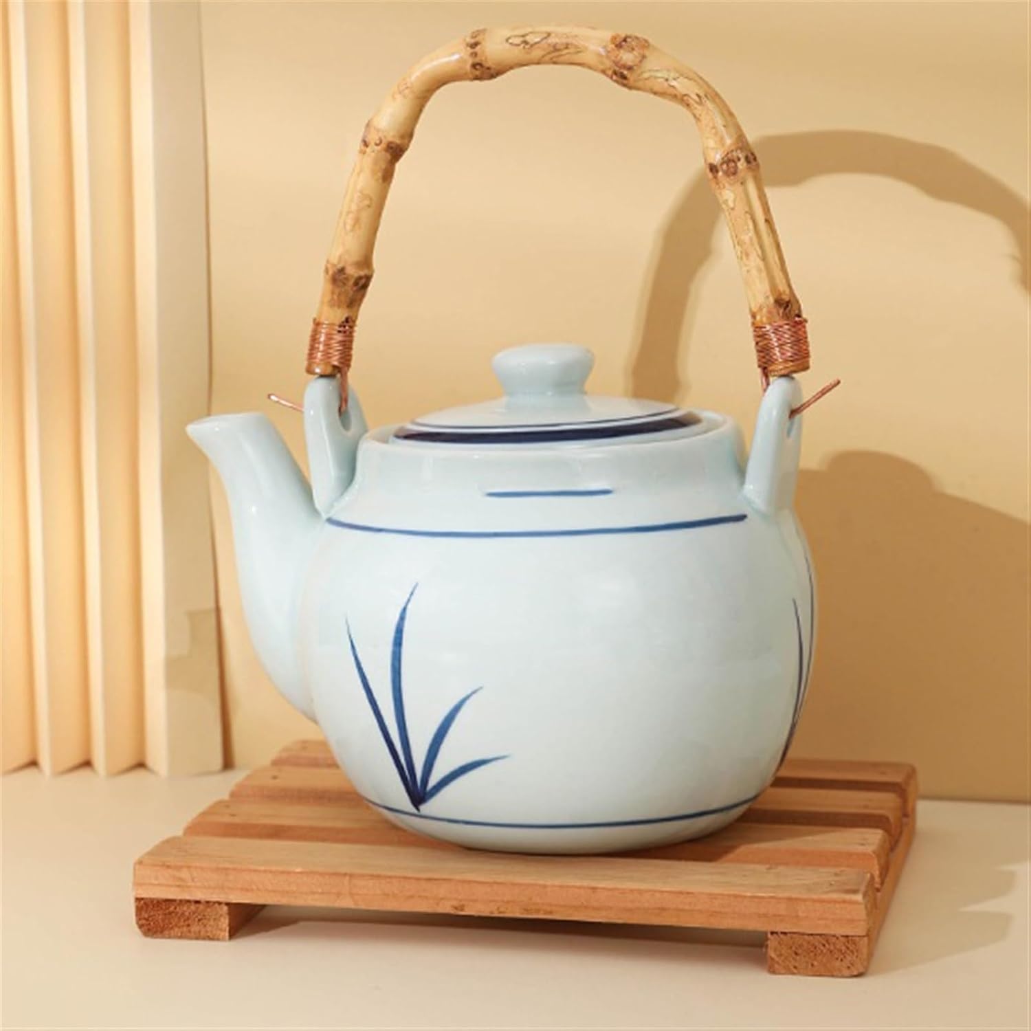 Beverage Serveware Ceramic teapot set household tea cup tea set retro simple teapot underglaze color cold kettle Water Carafe
