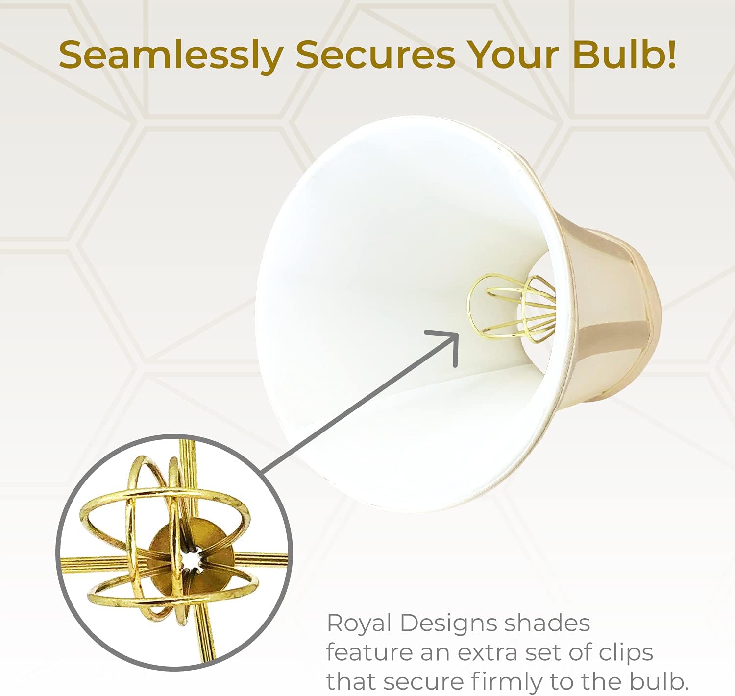 Royal Designs, Inc. BSO-704FC-6BG-6 True Bell Basic Lamp Shade with Flame Clip, 3.5 x 6 x 6.25, Beige, 6-Pack