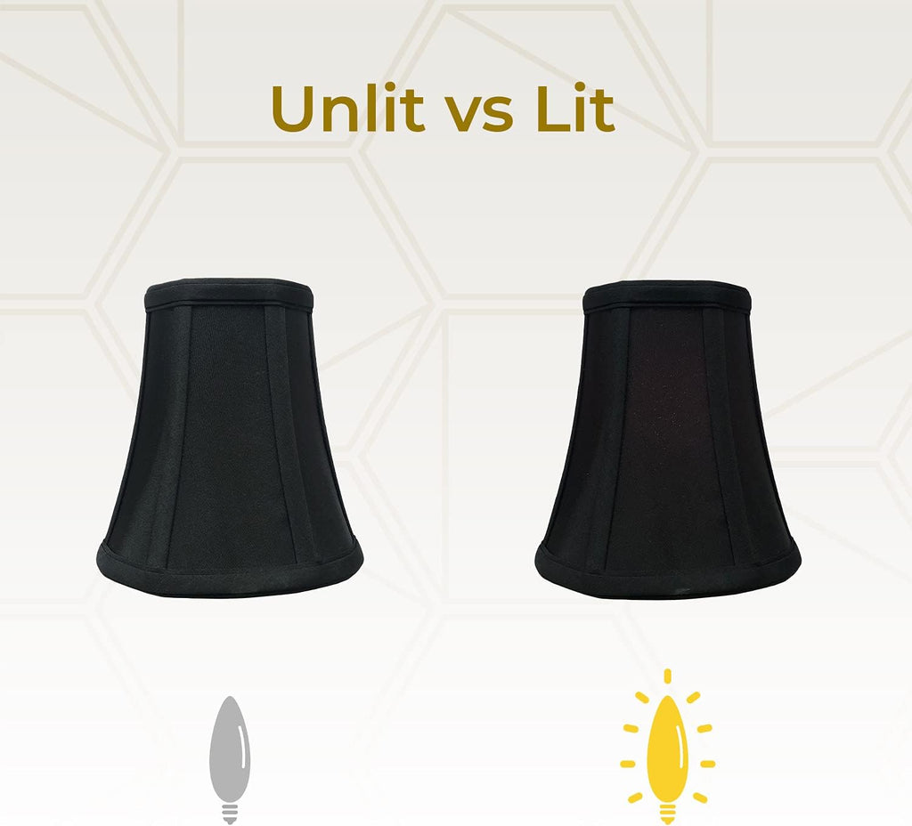 Royal Designs, Inc. BSO-704FC-6BLK/GL-6 True Bell Basic Lamp Shade with Flame Clip, 3.5 x 6 x 6.25, Black with Gold, 6-Pack