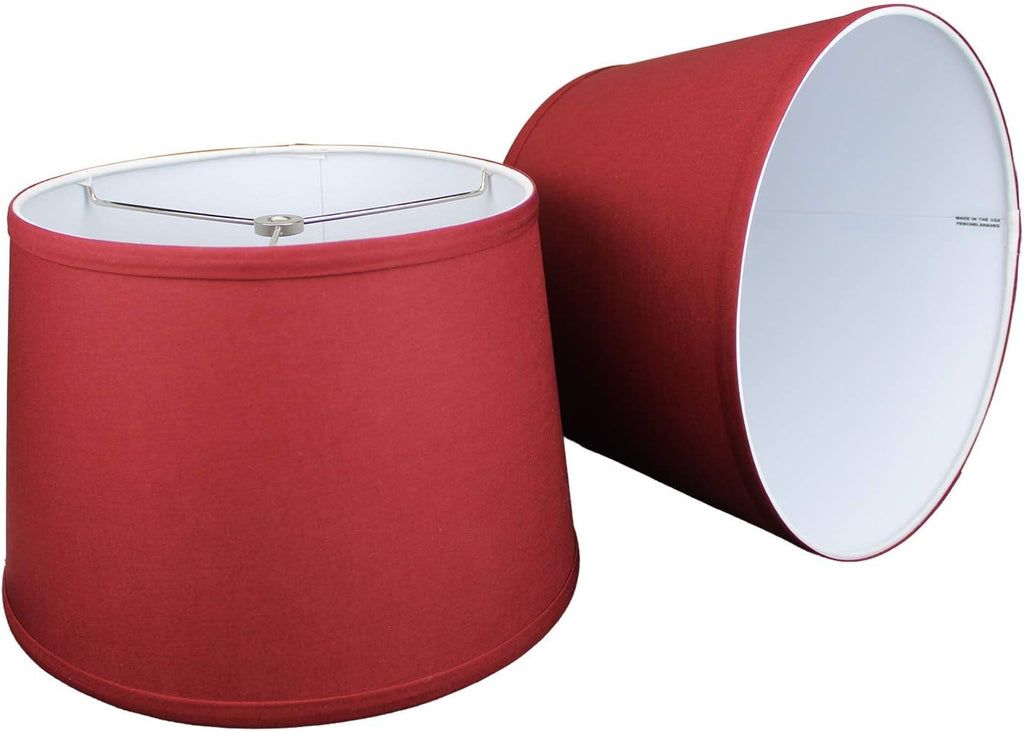 FenchelShades.com Set of 2 Lampshades 10' Top Diameter x 12' Bottom Diameter x 8' Slant Height with Washer (Spider) Attachment. Attaches to Lamps with an existing Harp (not included) (Linen Brick)