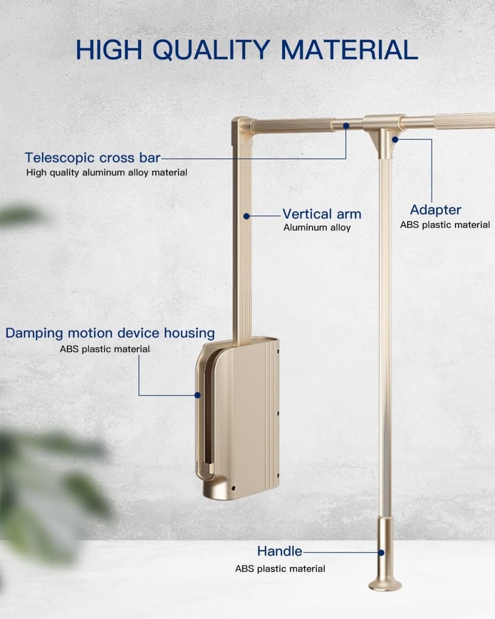 Adjustable 89-121cm Pull-Out Clothes Rack 30kg Load Capacity Space-Saving Wardrobe Hanger Retractable Garment Rod Versatile Coatfor Closets，A M