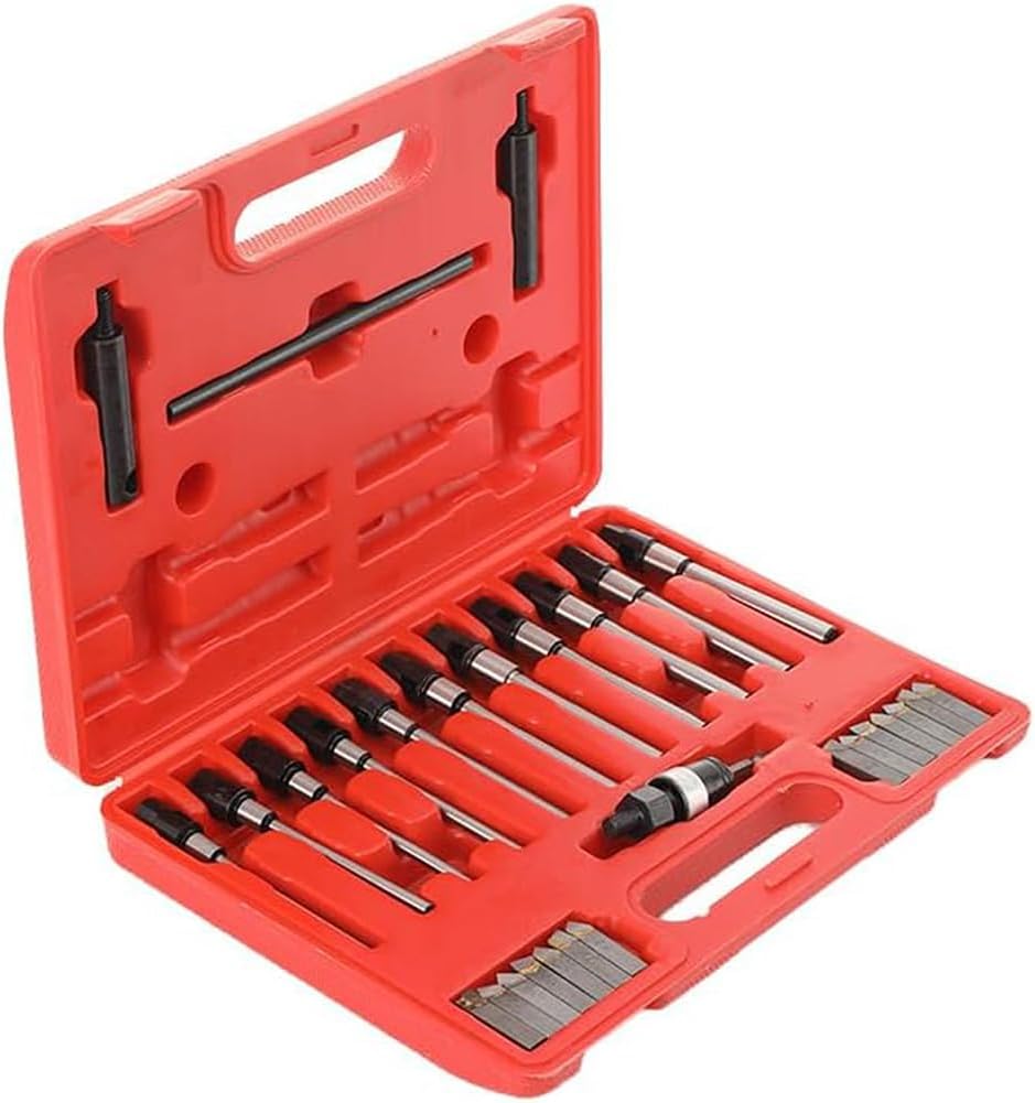 Valve Seat Reamer Repair Tool for 22-63mm Carbide Valve Cutting Tool, 29 Pcs Universal Boring Cutter Valve Repair Tools with 15°-90° Blades Black,1