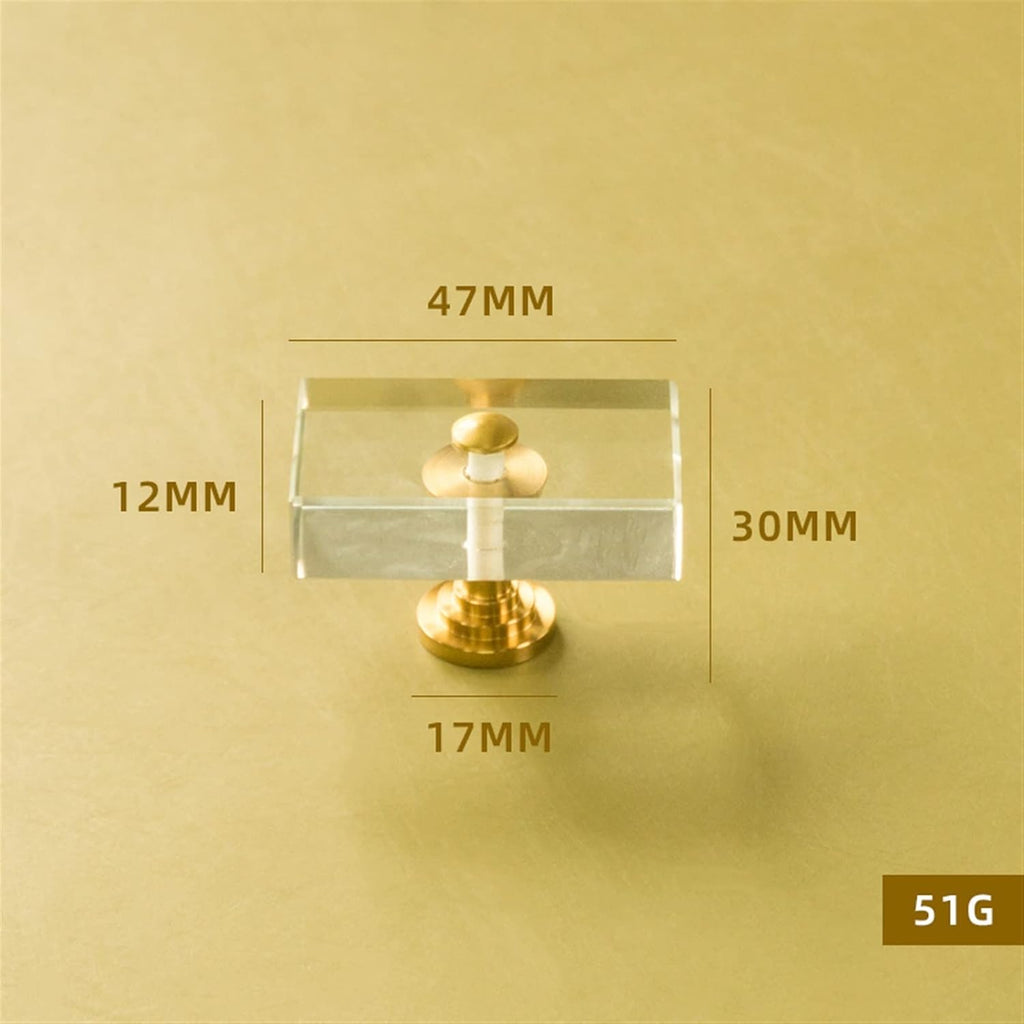 Cabinet Handles Kitchen Hardware 6 PCS Rectangle Shape/Transparent Glass Knobs and Handles Dresser Drawer Pull Kitchen Cabinet Door Wardrobe Handles Hardware Cabinet pulls Kitchen Cabinet Handles