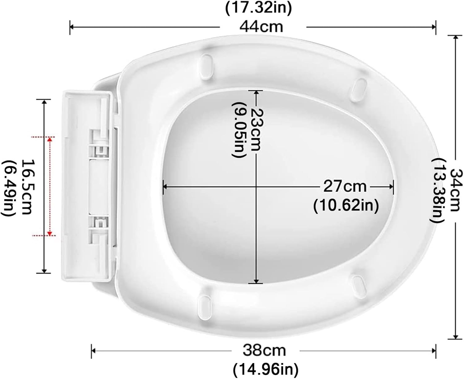 Toilet Seat Toilet Seat with Soft Close, Standard Size Toilet Seat, Oval Loo Seat, Pp Material(Feather)