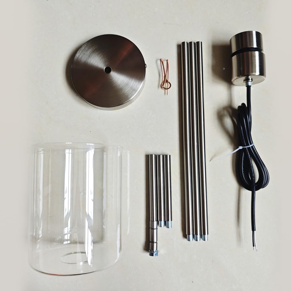 Brushed Nickel Pendant Lights Kitchen Island - Clear Glass Pendant Light Fixture Multiple Stems Rods 3 Units 12 Inch 3 Units 4 Inch (3 Pack Brushed Nickel)