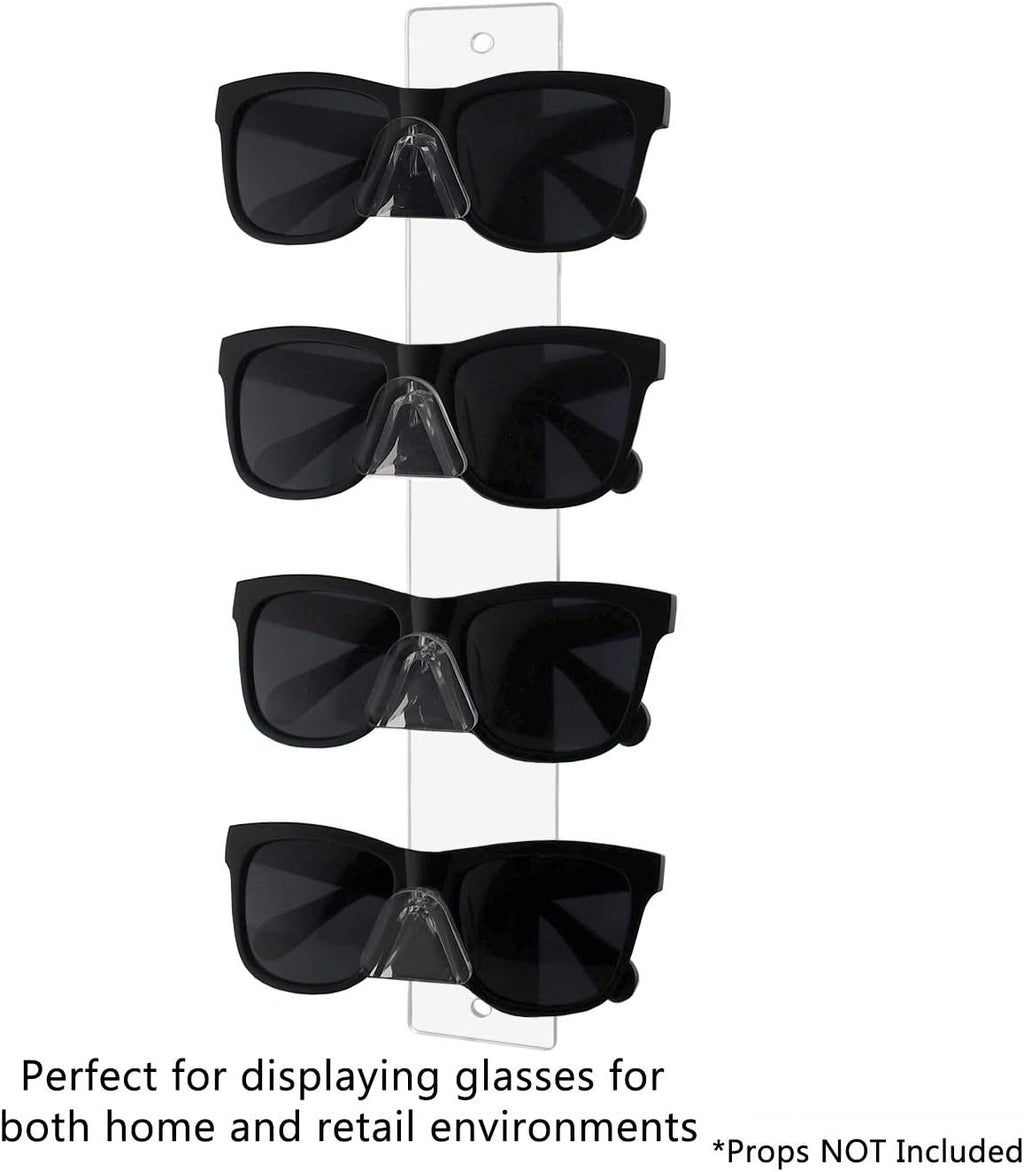Marketing Holders 24 Pack Glasses Display 4 Pairs Holder with Hardware Retail Space Saver Organizer Storage Hanger Warehouses Wall Mount Eyeglasses Clear Acrylic Spectacles Safety Glass Labs