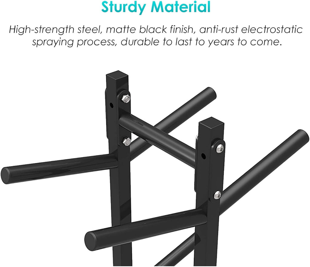 Sports Ball Storage Stand Double-Sided Garage Ball Storage with Hooks, Vertical Basketball Volleyball Football Rack for Boys Bedroom Decor, Free Standing 5-Tier Display Stand