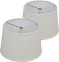 FenchelShades.com Set of 2 Lampshades 10' Top Diameter x 12' Bottom Diameter x 8' Slant Height with Washer (Spider) Attachment. Attaches to Lamps with an existing Harp (not included) (Linen Cream)