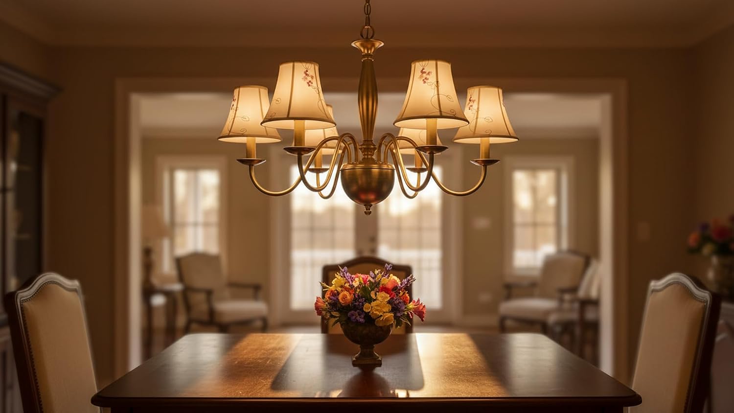 Aspen Creative 30055-9A, Bell Clip-On Chandelier Lamp Shade, Apricot, 3' Top x 6' Bottom x 5' Slant Height, Set of 9