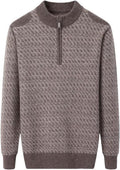 Men's Sweater 100% Cashmere Half High Neck Decorative Zipper Pullover Thickened Jumper