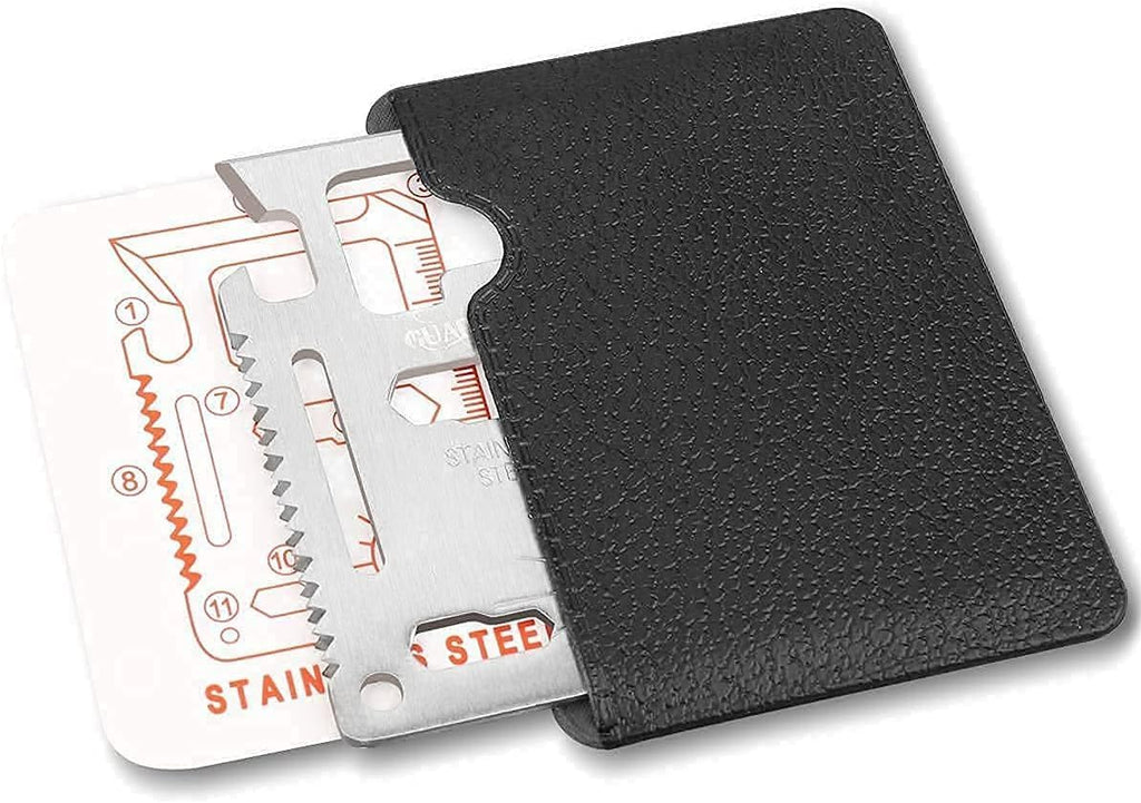 GUARDMAN 11-in-1 Survival Credit Card Multitool – Fathers Day Stocking Stuffer Christmas Gift - Multipurpose Tactical Wallet Tool With Bottle Opener, Survival Knife For Men Birthday Dad - 50 Pack