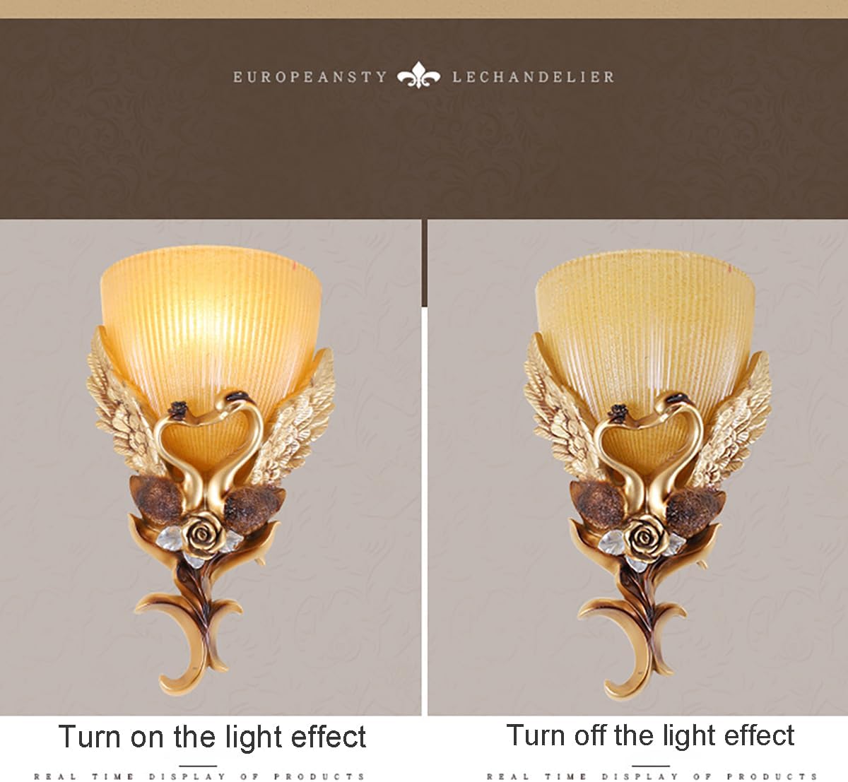 European Wall Sconce Vintage Gold Wall Light Creative Resin Peacock Design with Frosted Glass Shade Indoor Wall Lamp Antique Lighting Fixtures for Living Room Hallway Bedroom Bedside