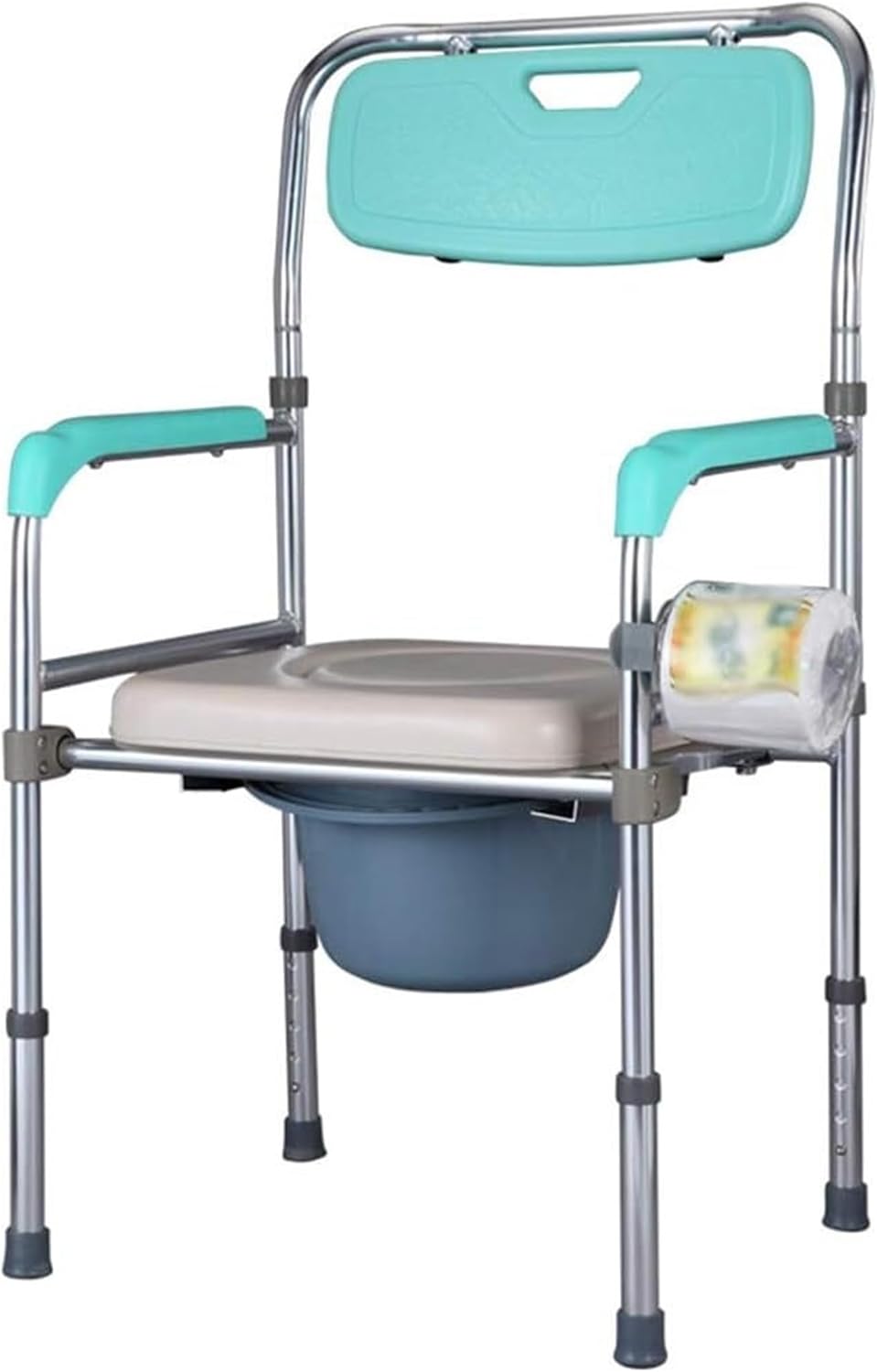 Toilet Chair Homecare Folding Chair Bariatric Toilet Seat Lightweight Shower Bench with Ultra-Premium Padded Splash Guard/Bucket/Lid Bathroom Safety