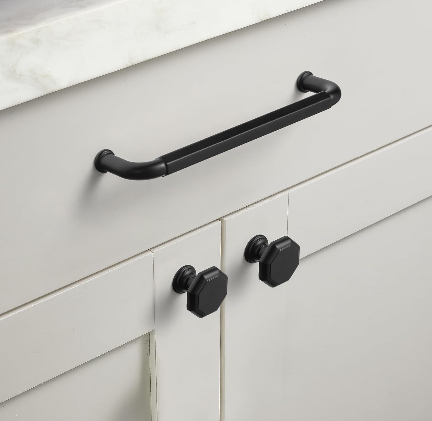 Goo-Ki 6 Pack 12-3/5 Inch （320mm） Hole Center Cabinet Pulls Matte Black Zinc Alloy Kitchen Drawer Pulls Drawer Handles 13.05 Inch Length 2201-B-320