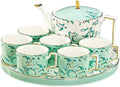 Beverage Serveware 8-piece living room hospitality cup set, tea set, kettle, stylish teapot, ceramic coffee set with cup Water Carafe