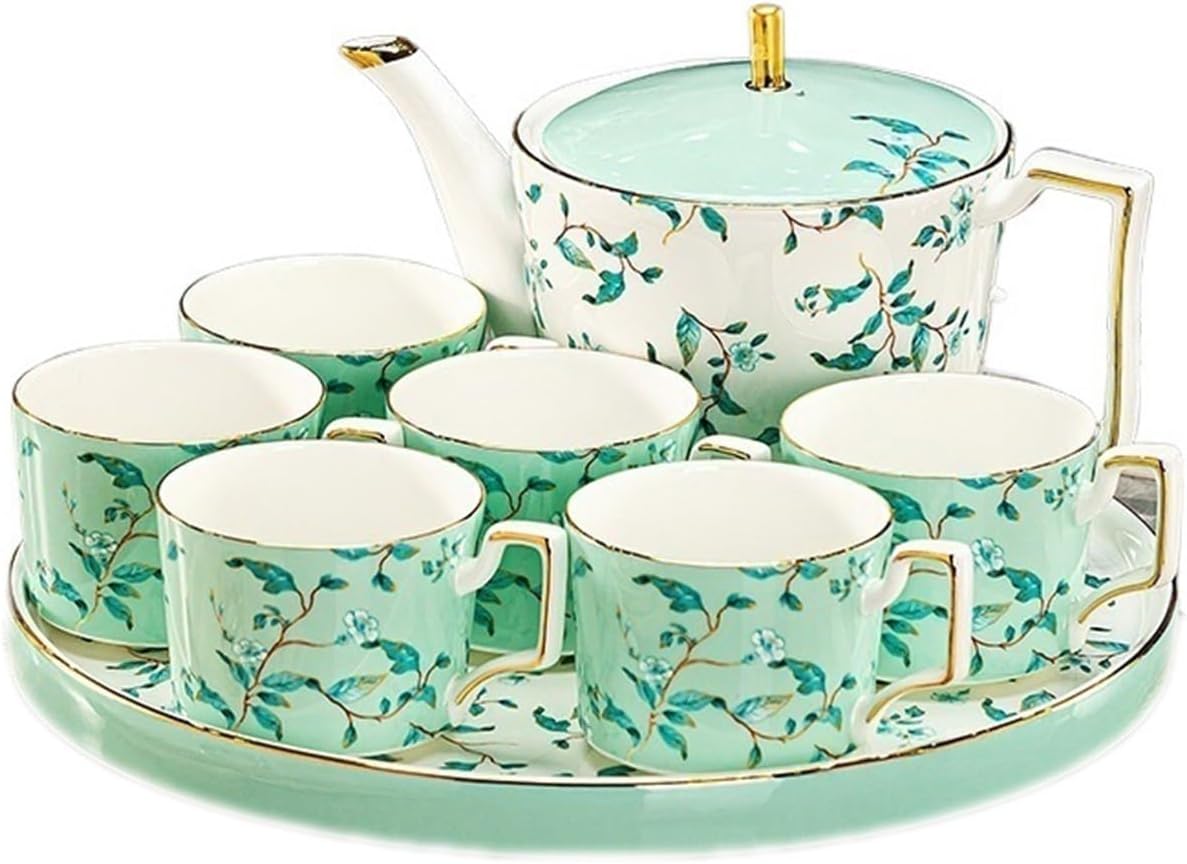 Beverage Serveware 8-piece living room hospitality cup set, tea set, kettle, stylish teapot, ceramic coffee set with cup Water Carafe