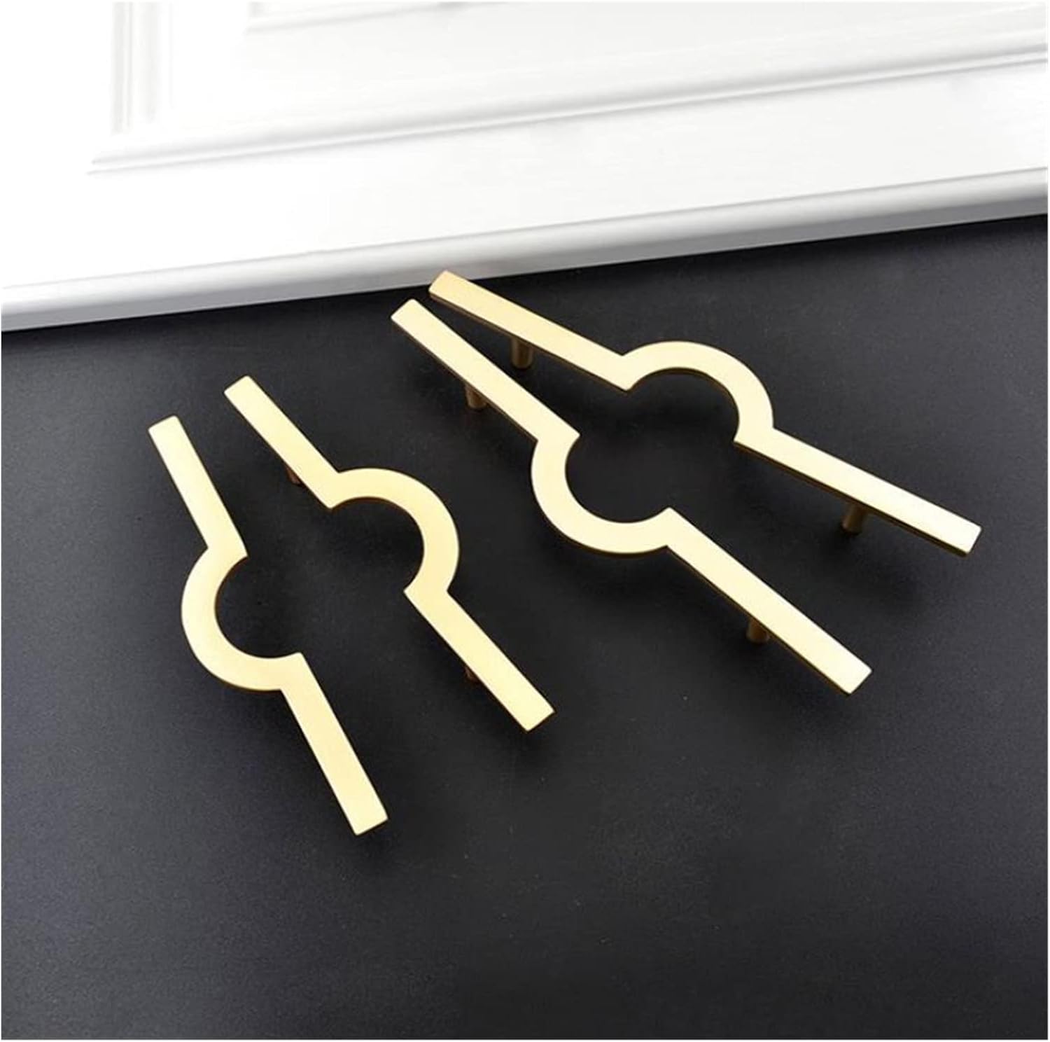 TOMYEUS Cabinet Handles Kitchen Hardware 10 Pcs Chinese Style Solid Zinc Alloy Brushed Gold Handle Cabinet Drawer Knob Door Pull Chinese Style Half Moon Cabinet pulls Kitchen Cabinet Handles
