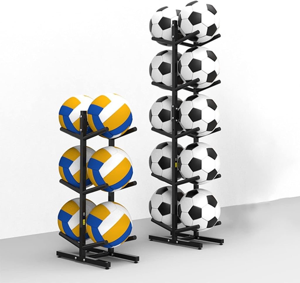 Ball Storage Holder Sports Ball Storage Rack for Basketball, Double-Sided & Horizontal Football Holder, Garage Organizer for Bedroom/Garage